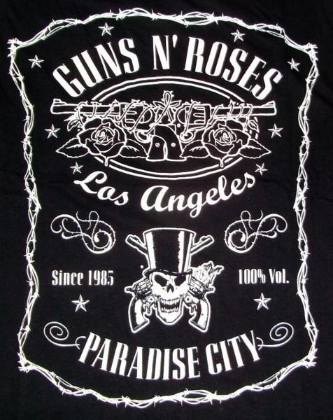 ★ガンズ アンド ローゼス Tシャツ Guns N' Roses LABEL 黒 M 正規品 jack daniels ジャック ダニエル &_画像1