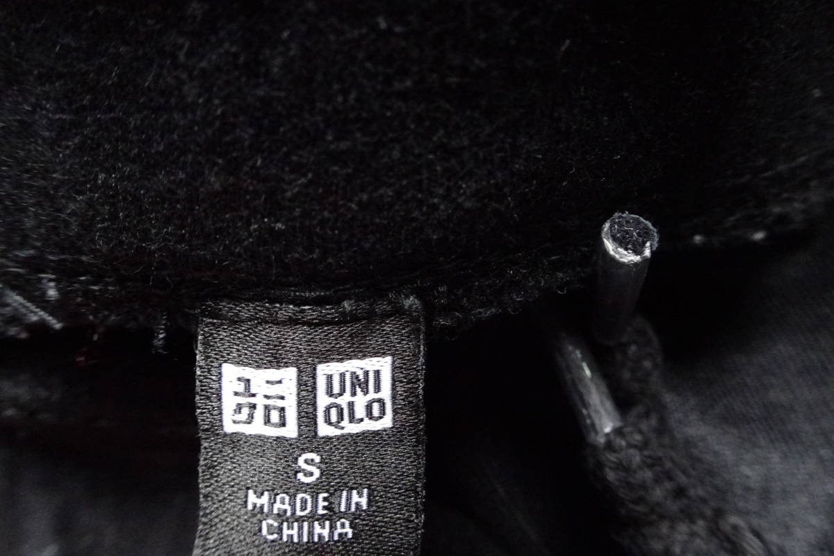 UNIQLO/ユニクロ/ドライストレッチショートパンツ/スウェット系素材/ひざ上丈/右裾ファスナー付ポケット/黒/ブラック/Sサイズ(6/21R5)_画像3