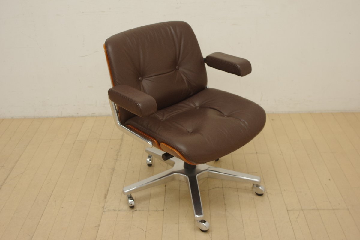 girofrex Giroflex Pasal82pasa-ru low back original leather desk chair Mid-century office work chair office study executive F