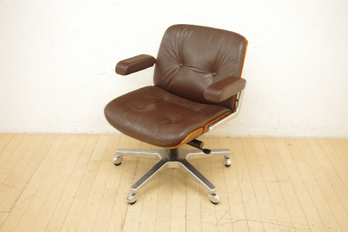 girofrex Giroflex Pasal82pasa-ru low back original leather desk chair Mid-century office work chair office study executive N