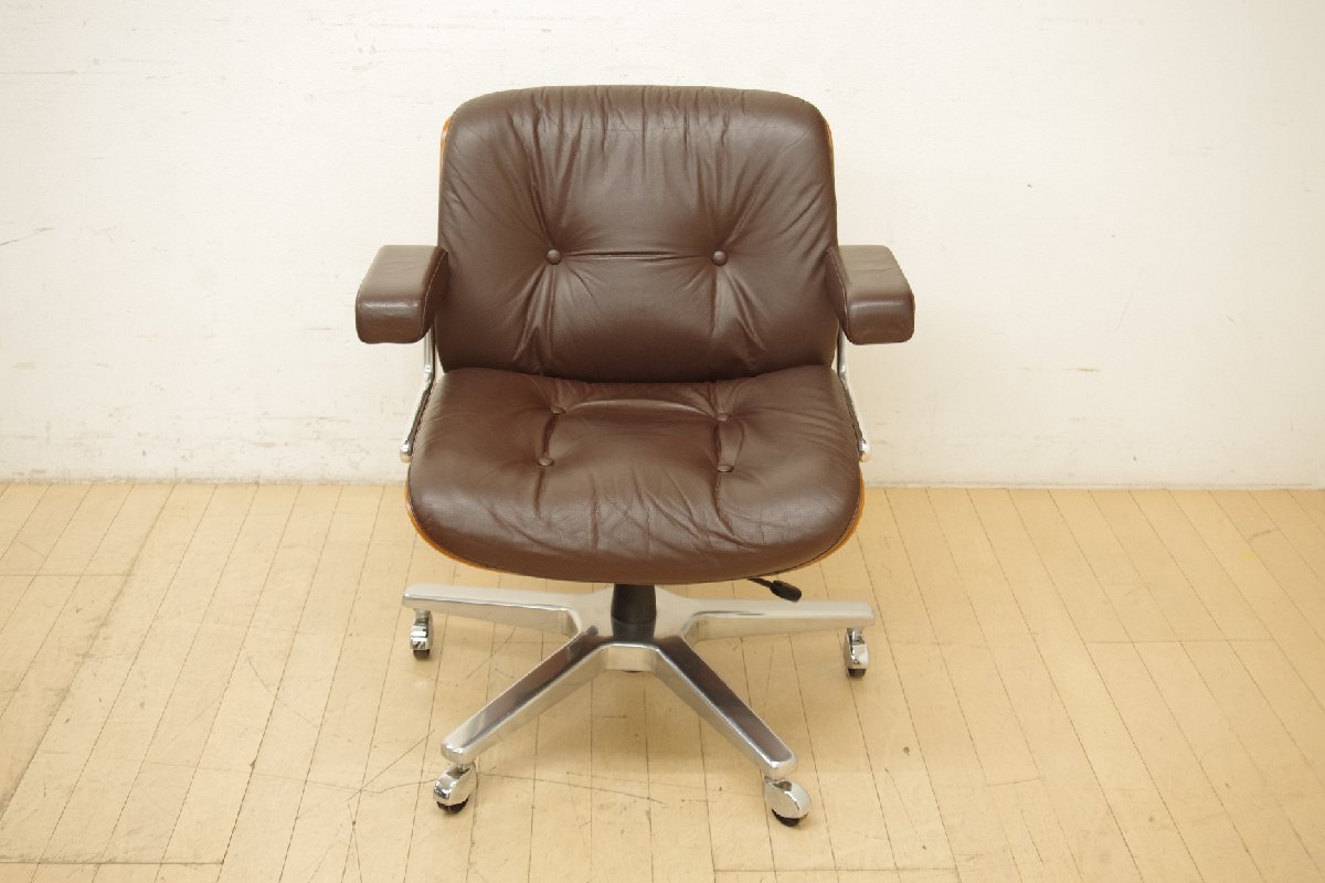 girofrex Giroflex Pasal82pasa-ru low back original leather desk chair Mid-century office work chair office study executive K