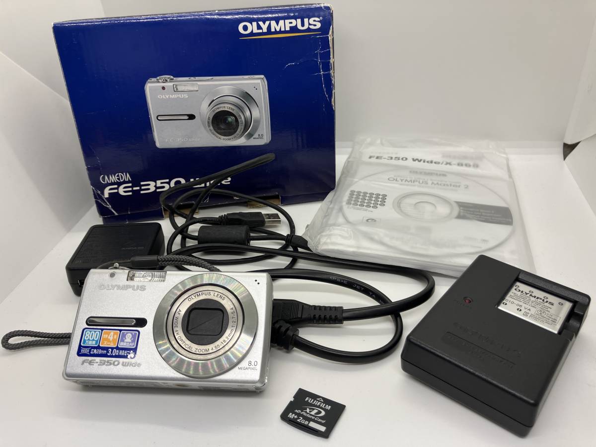 1023】OLYMPUS FE-350 wide☆動作品 バッテリー・充電器・メモリー