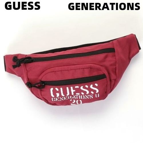 新品【GUESS x GENERATIONS LOGO BUM BAG WINE RED ゲス x ジェネレーションズ バッグ ボディーバッグ ウエストバッグ ショルダーバッグ】_画像1