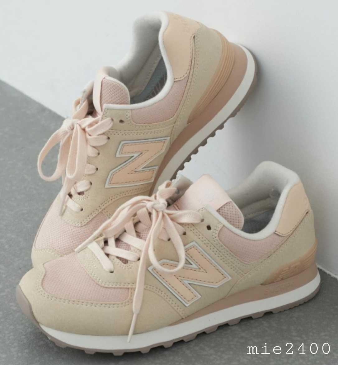 新品* ニューバランス ×アース スニーカー* 23.5cm ベージュ WL574 限定 コラボ アースミュージック&エコロジー newbalance×earth_画像2