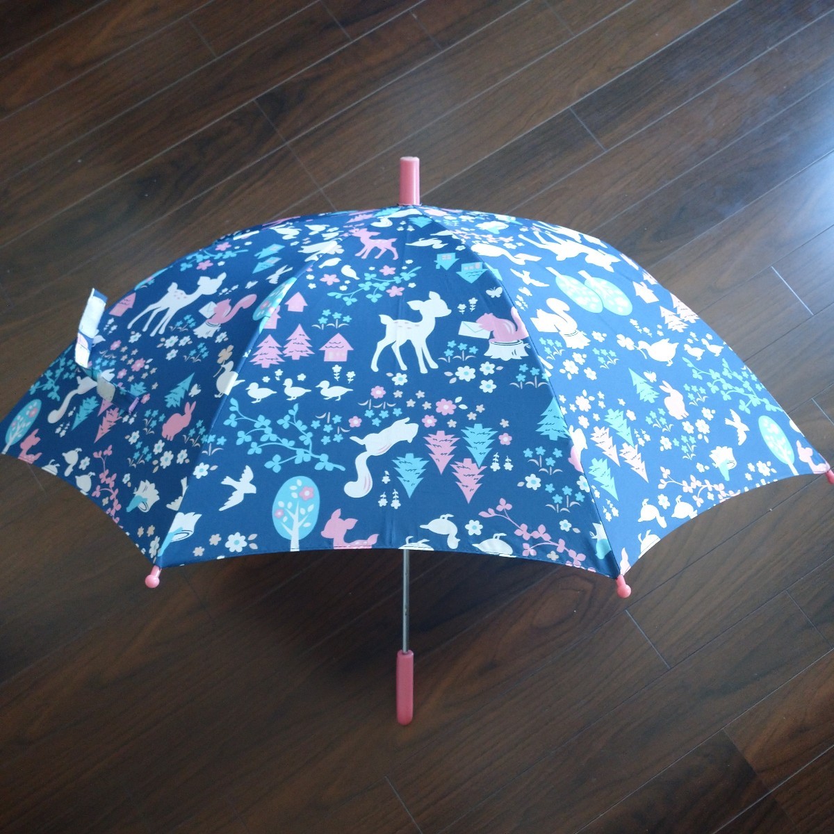 雨傘 傘 半径約50センチ 手動 窓付き 小学生 低学年 ブルー 青色 ノーブランド_画像2