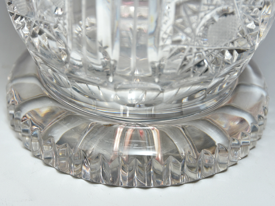 BOHEMIA ボヘミア クリスタルガラス 高20cm ハンドカット ハンドペイント 花瓶 フラワーベース チェコ 花器 西洋美術 ガラス工芸　z5073t_画像8