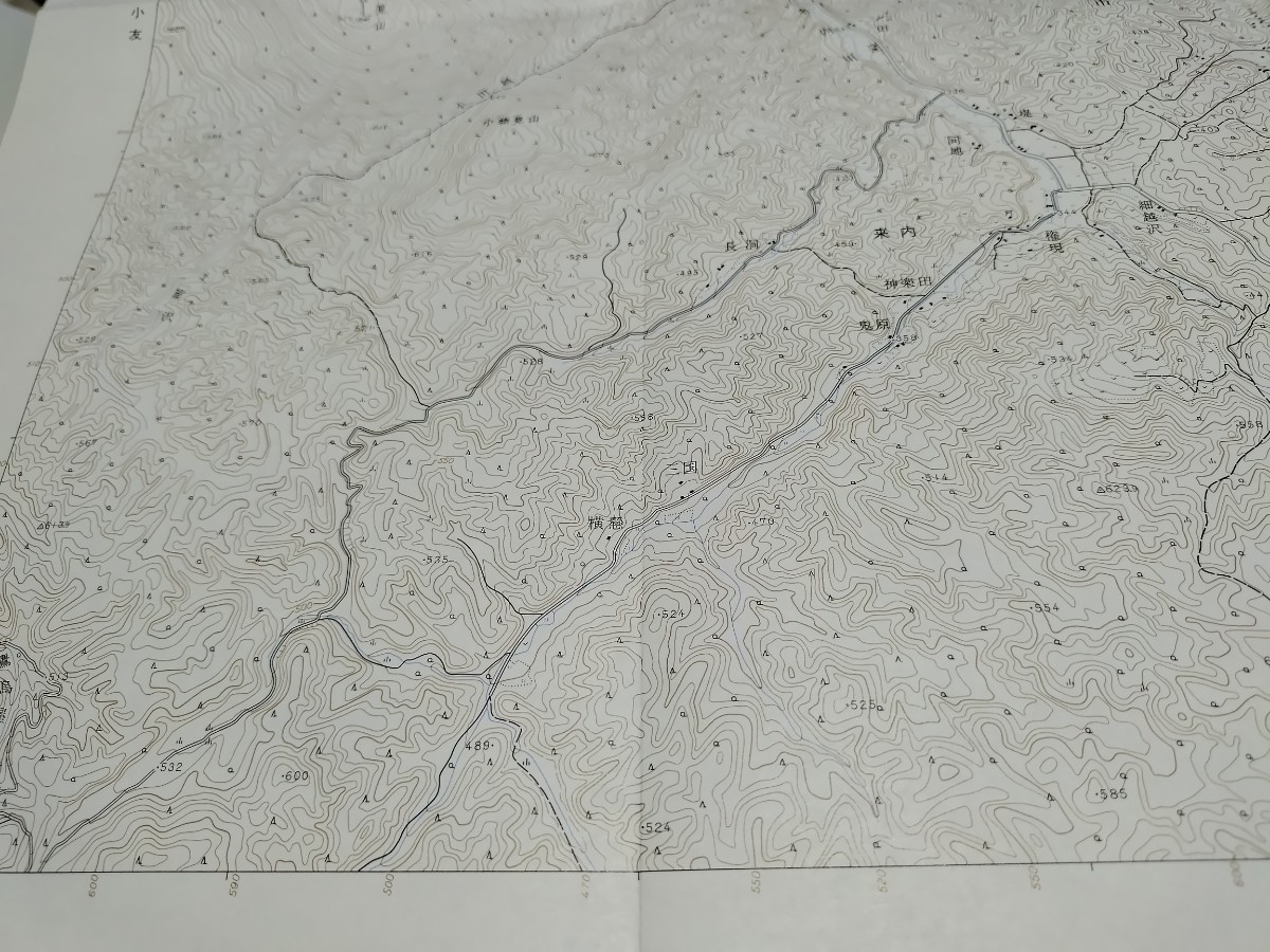 遠野　岩手県　古地図　 地形図　地図　資料　46×57cm　　昭和43年測量　　昭和57年印刷　発行　　B2306_画像4