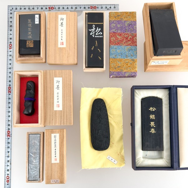 高級 和墨 7点 墨運堂/呉竹精昇堂 博古墨/胡琴/百選墨 松鶴長春/御墨