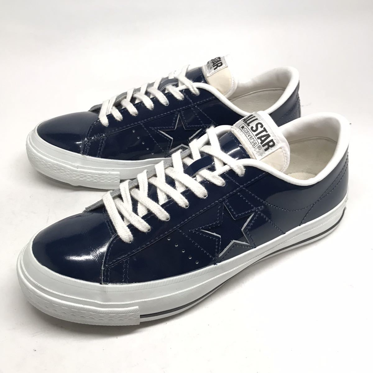  prompt decision! limitation! made in Japan CONVERSE ONE STAR J PL NAVY 25cm / MADE IN JAPAN Converse one Star navy pa tent enamel 