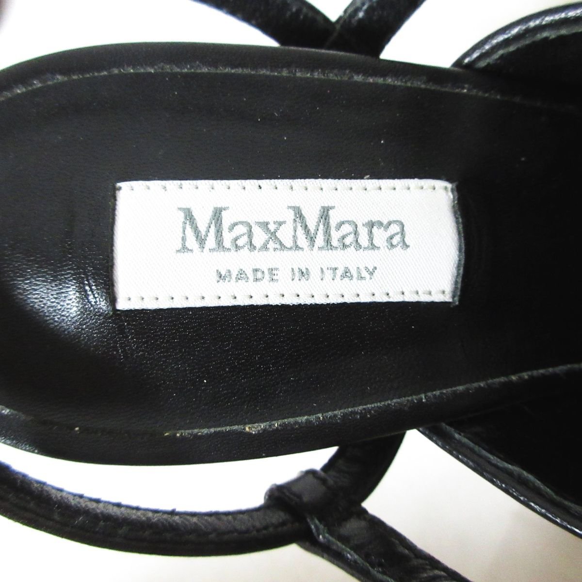 美品 Max Mara マックスマーラ ハラコ レザー ストラップ スリングバック サンダル パンプス サイズ 35 約22.5cm ブラウン×ブラック_画像4