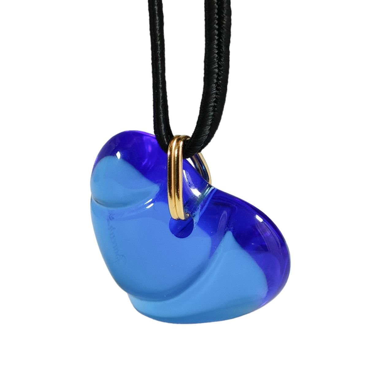美品 Baccarat バカラ ハート クリスタル ペンダントトップ ネックレス