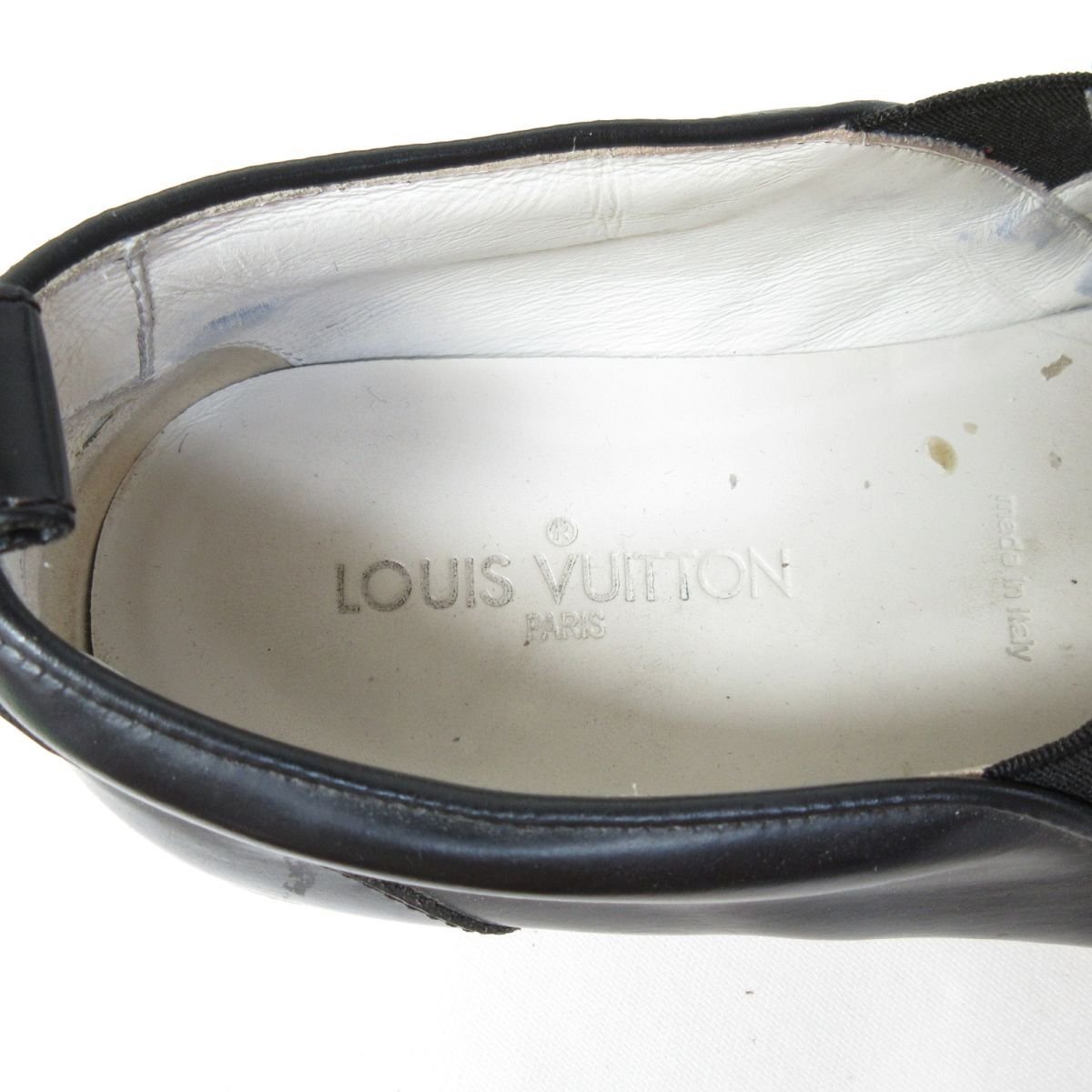 Louis Vuitton ルイヴィトン モノグラムエクリプス レザー ローカット スニーカー スリッポン 約25.5～26cm相当 黒 ブラック 054_画像7