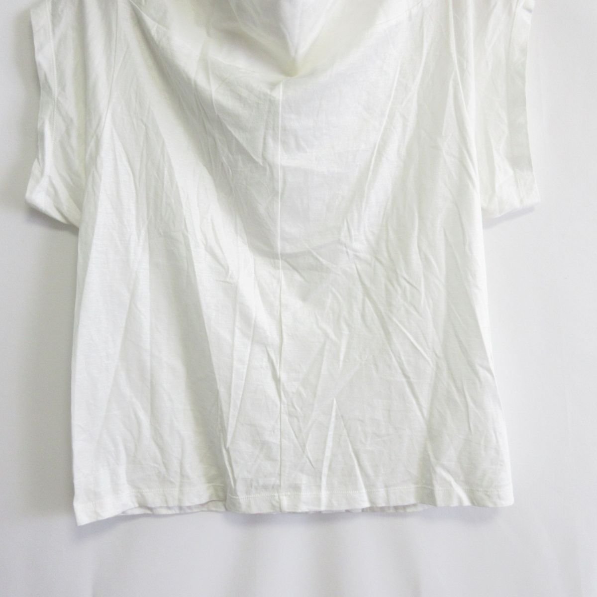美品 YVES SAINT LAURENT イヴサンローラン ドレープネック 半袖 Tシャツ カットソー 36 ホワイト 白_画像7