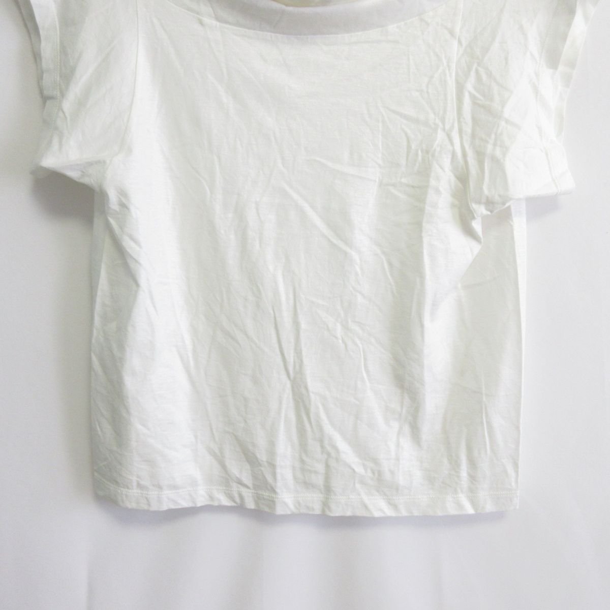 美品 YVES SAINT LAURENT イヴサンローラン ドレープネック 半袖 Tシャツ カットソー 36 ホワイト 白_画像5