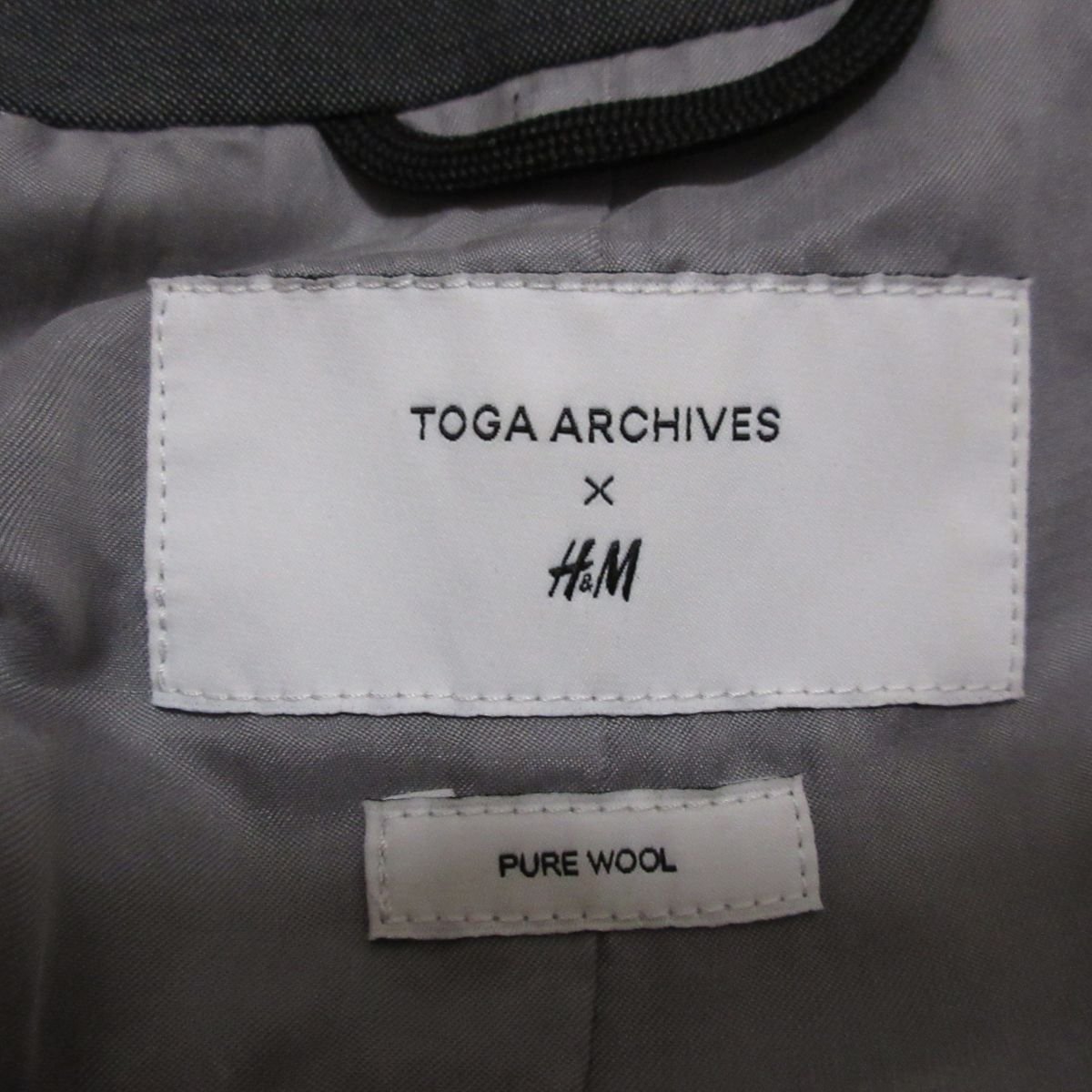  прекрасный товар 21AW TOGA ARCHIVES x H&M Toga архив s бисер оборудование орнамент двойной breast ремень ti зеленовато-голубой жакет блейзер S серый 