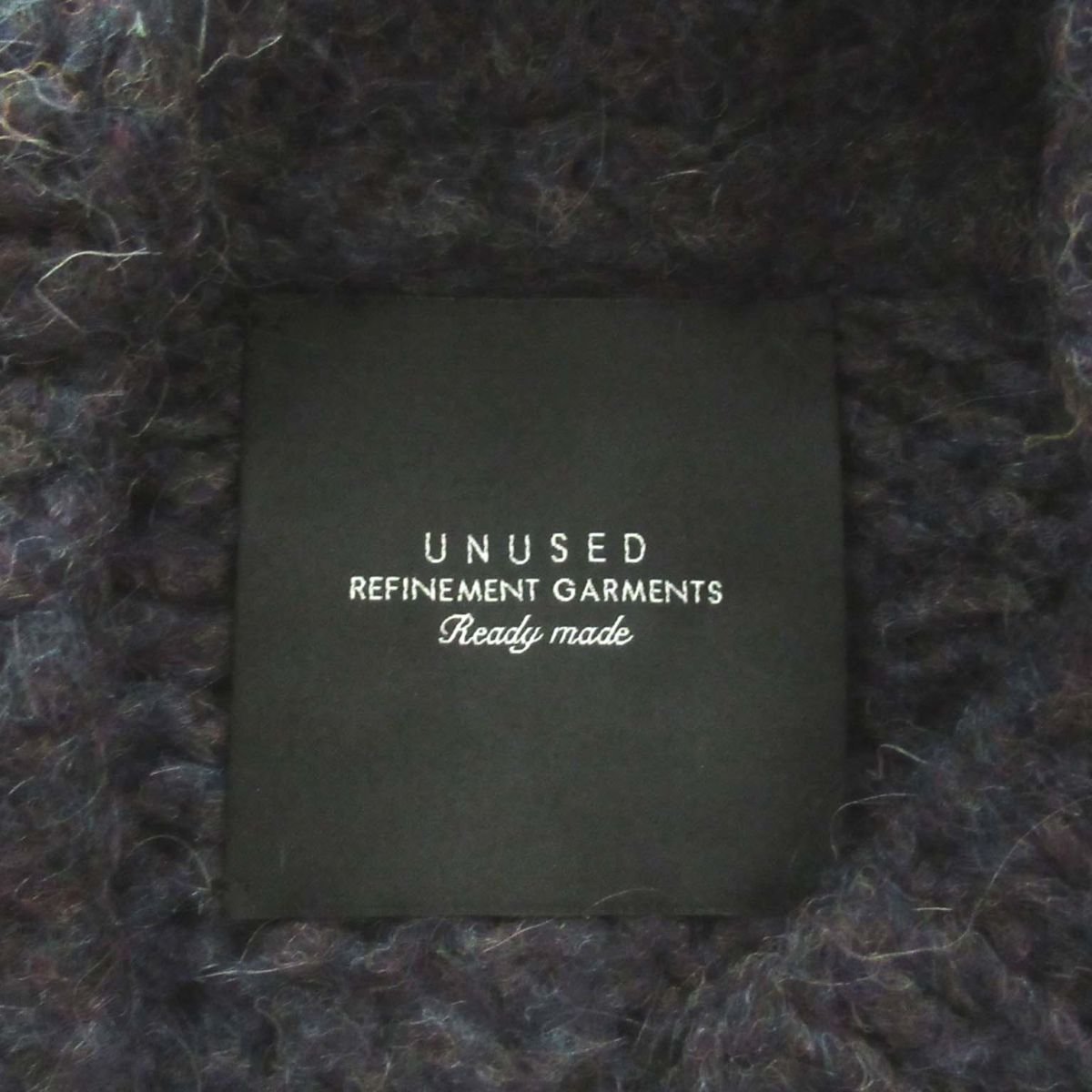 新品 未使用 UNUSED アンユーズド Hand Kniting Sweater モヘヤブレンド 長袖 デザイン ニット セーター US1321 サイズ2 ネイビー系 C0602_画像7
