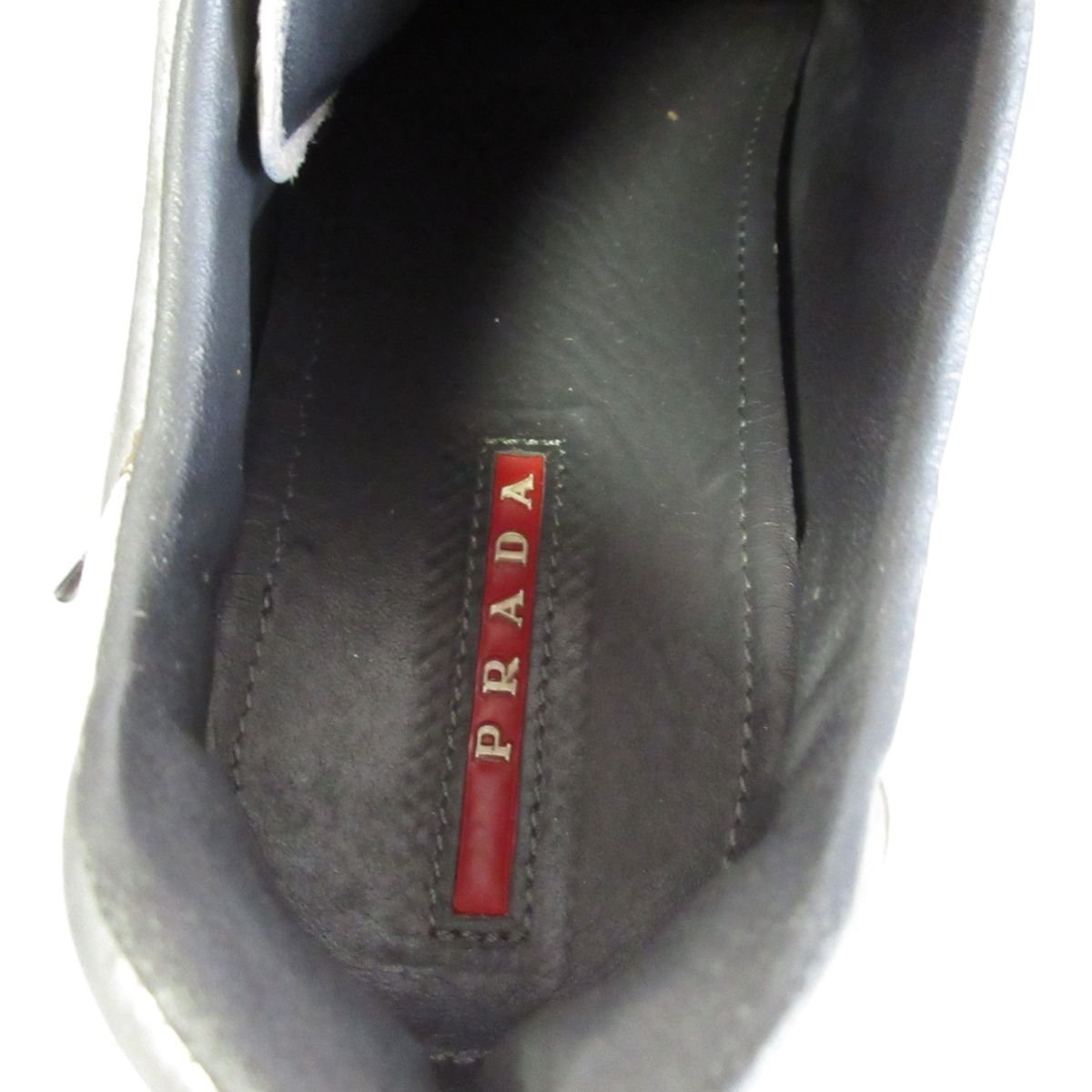 限定製作】 プラダスポーツ SPORT PRADA 良品 型押しレザー グレー 約