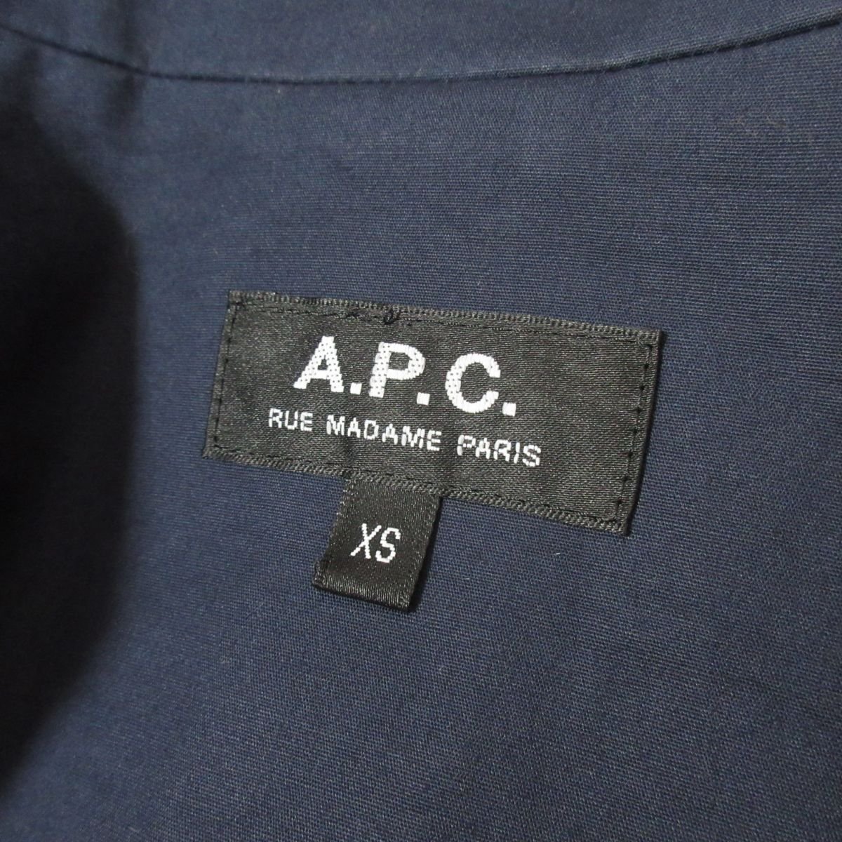 美品 A.P.C. アーペーセー 比翼ボタン ロング丈 チェスターコート スプリングコート XS 紺 ネイビー 062_画像5