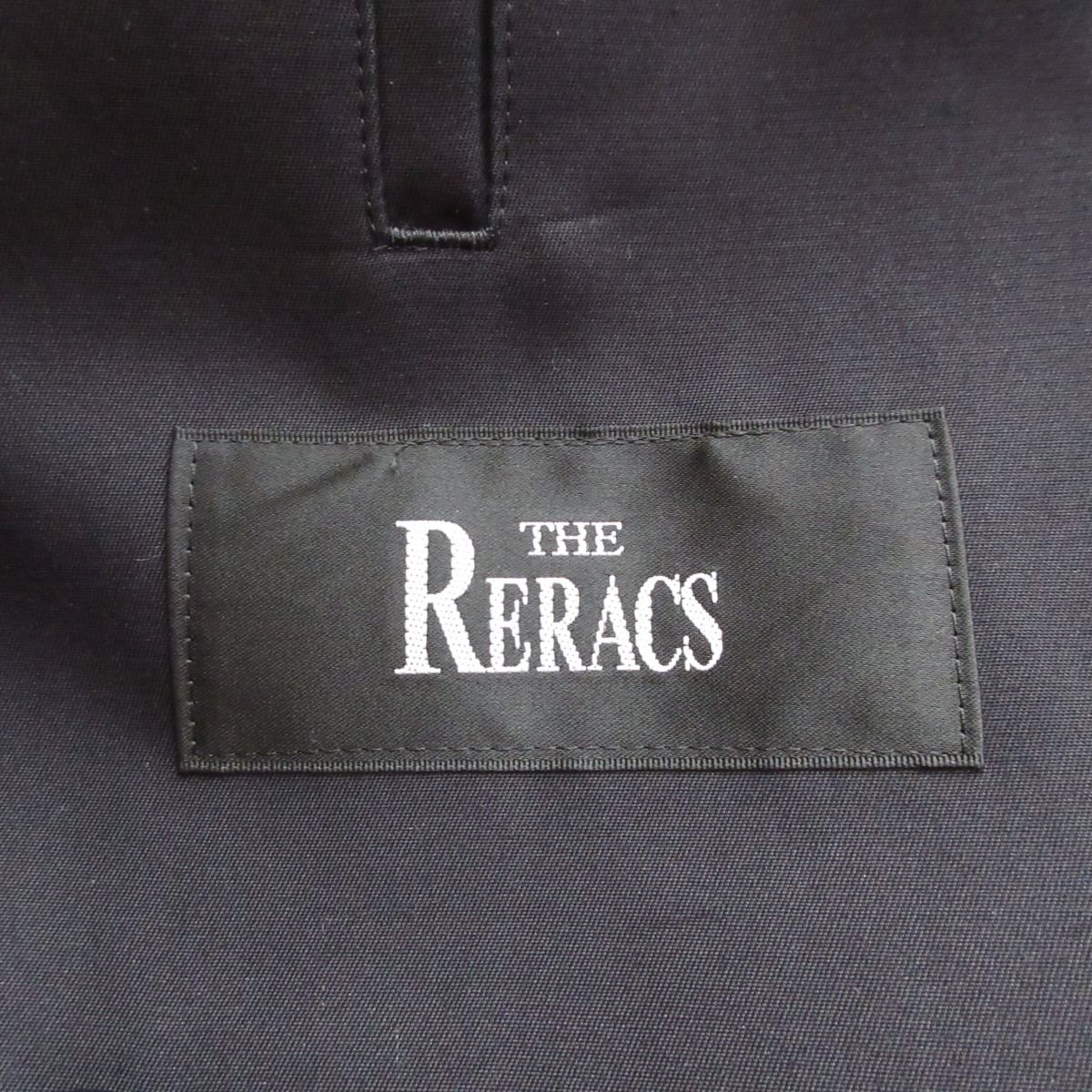 ほぼ美品 THE RERACS ザリラクス シルクブレンド ベルト付き トレンチコート 38 ネイビー×ブラック_画像4