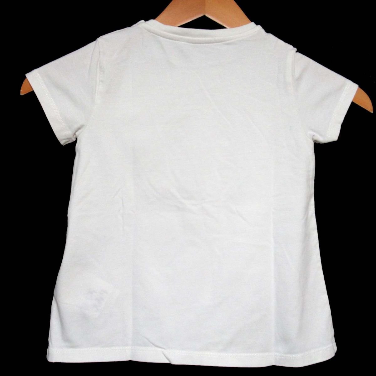 美品 MONCLER モンクレール 2018年モデル レースロゴワッペン 半袖 Tシャツ キッズ 子ども服 3anni 100cm ホワイト×パープル C0603_画像2