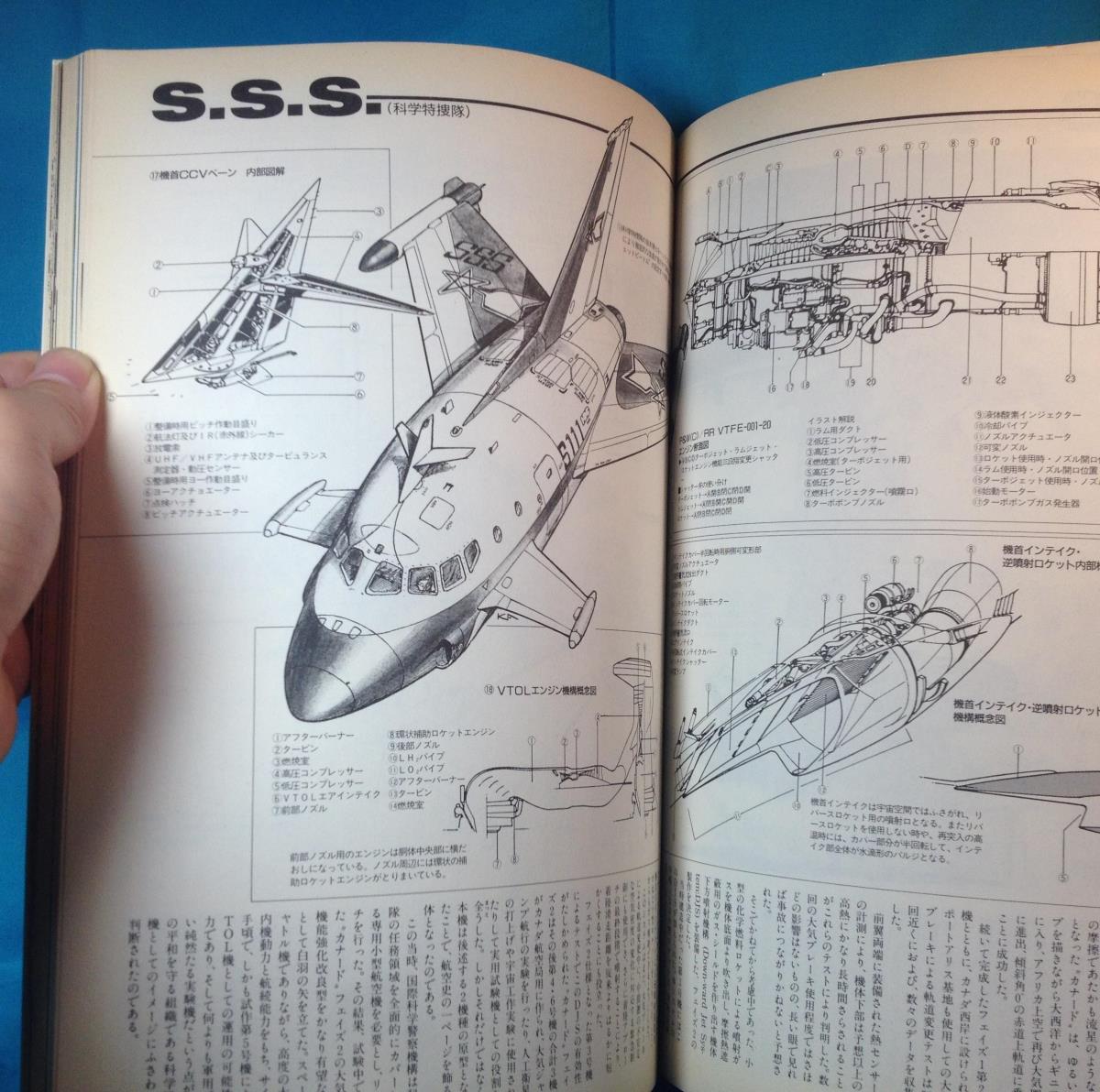 ウルトラシリーズ・超兵器の世界 ホビージャパン 4938461633 折込ポスター MAT 科学特捜隊 地球防衛軍の戦闘機 のイラスト メカニック解説_画像5