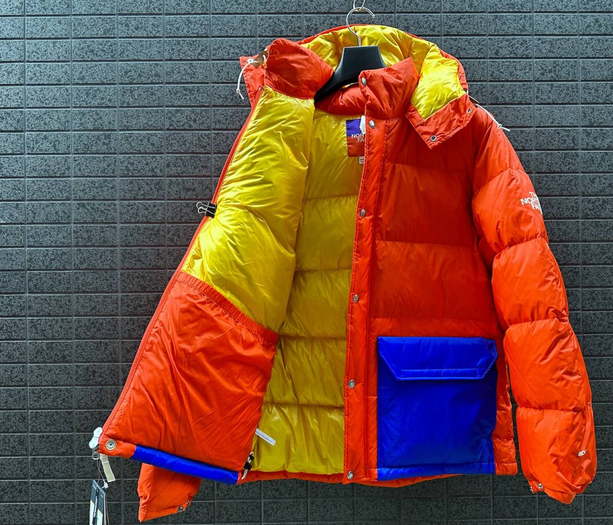 ◆モデル出品◆新品 XLサイズ ノースフェイス USAモデル カラーブロックシェラパーカー付グースダウンジャケット The North Face R.D.S認証