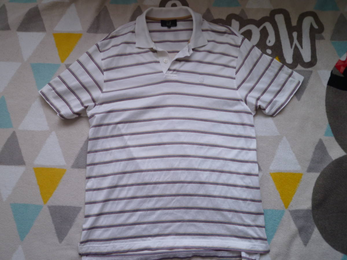 ダンヒル dunhill ポロシャツ 半袖 Ｌサイズ Tシャツ ロゴ刺繍 普段