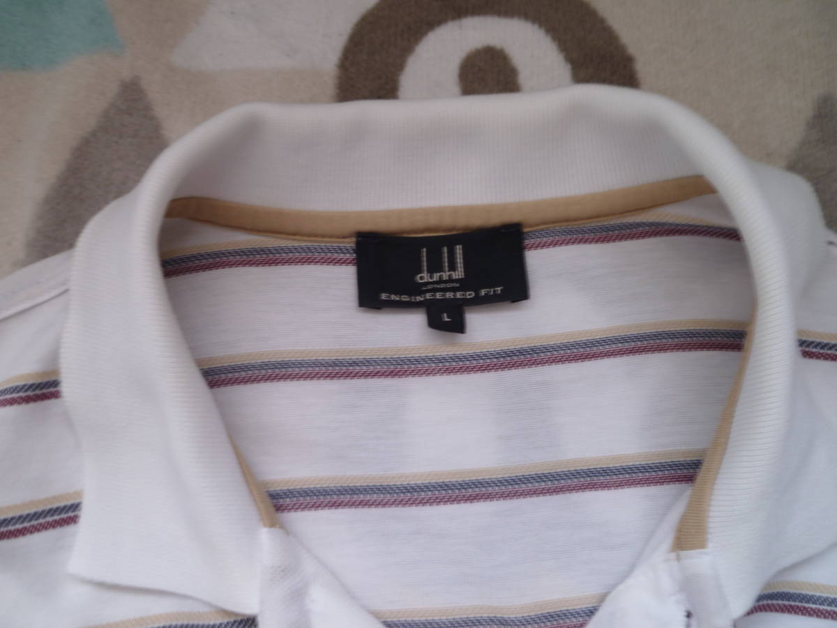 ダンヒル dunhill ポロシャツ 半袖 Ｌサイズ Tシャツ ロゴ刺繍 普段