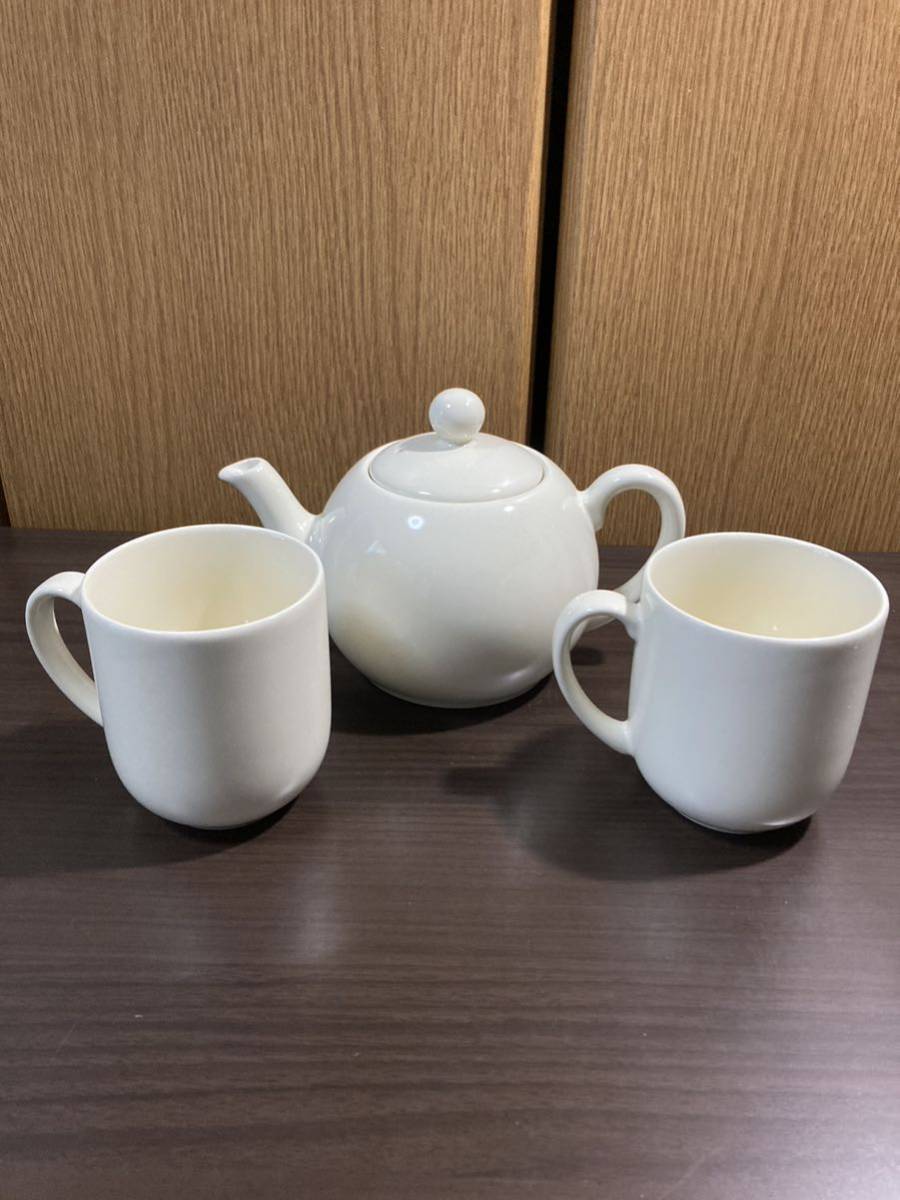 ▼日東紅茶≪ティーポット 1個 マグカップ 2個≫陶器製 ティーセット_画像2