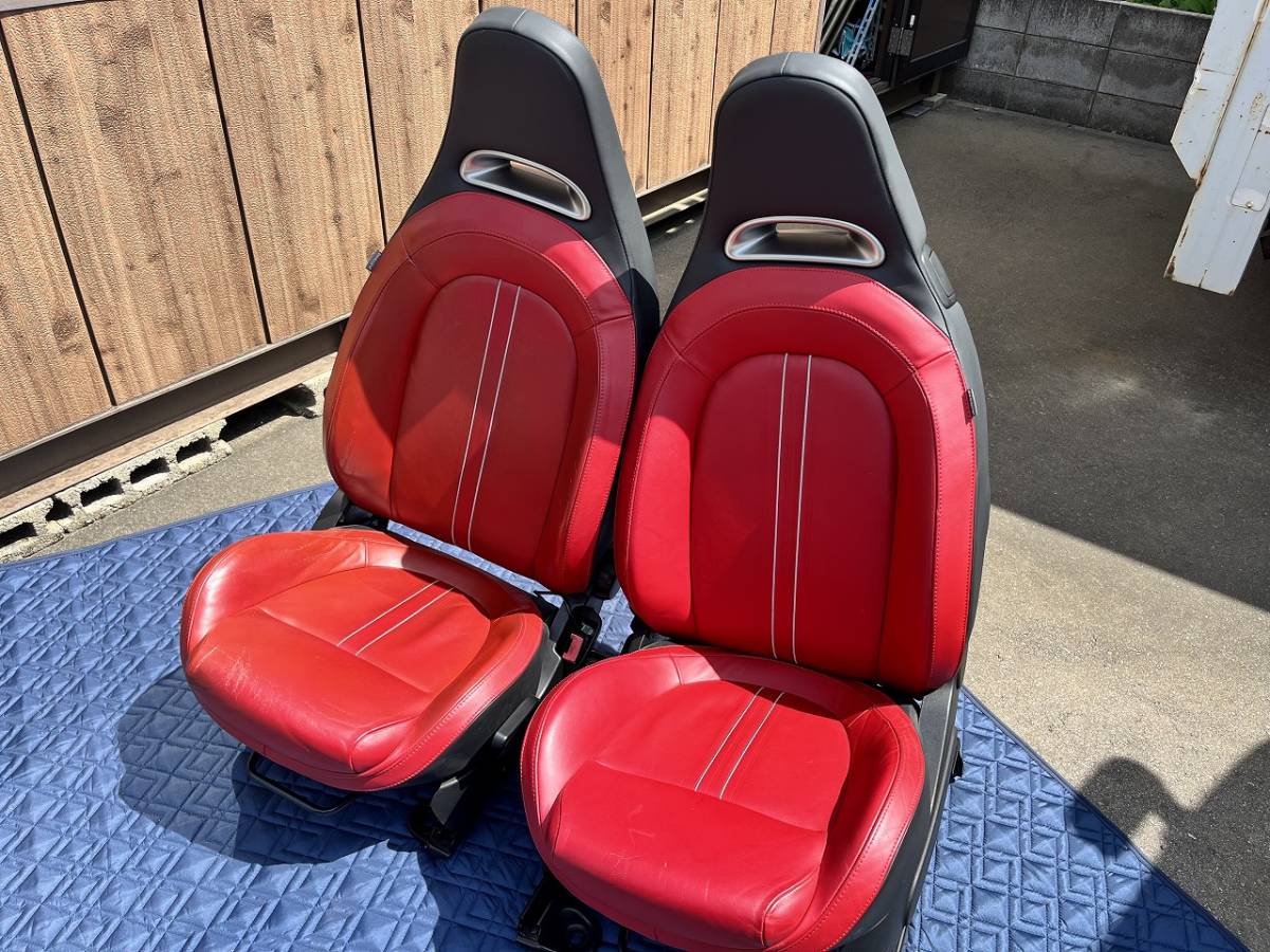 アバルト500 純正シート2脚セット レザー 内蔵エアバッグ○ 595にも