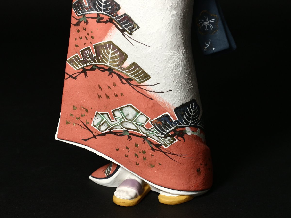 博多人形 着物の女性 美人物 ガラスケース付 芸者 花魁 日本人形 郷土玩具 伝統工芸_画像5