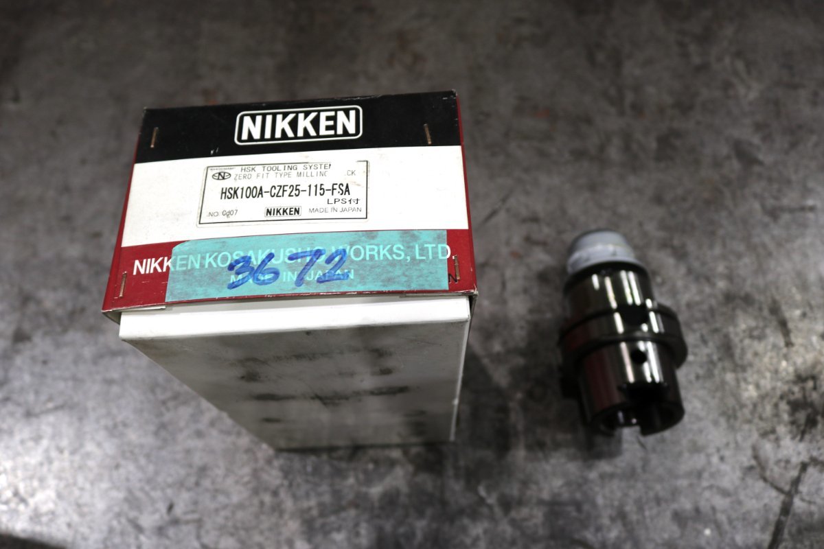 《3675》NIKKEN ゼロフィットタイプミーリングチャック 未使用 新古品 マシニングセンター HSK100A-CZF25-115-FSA 日研工作所_画像1