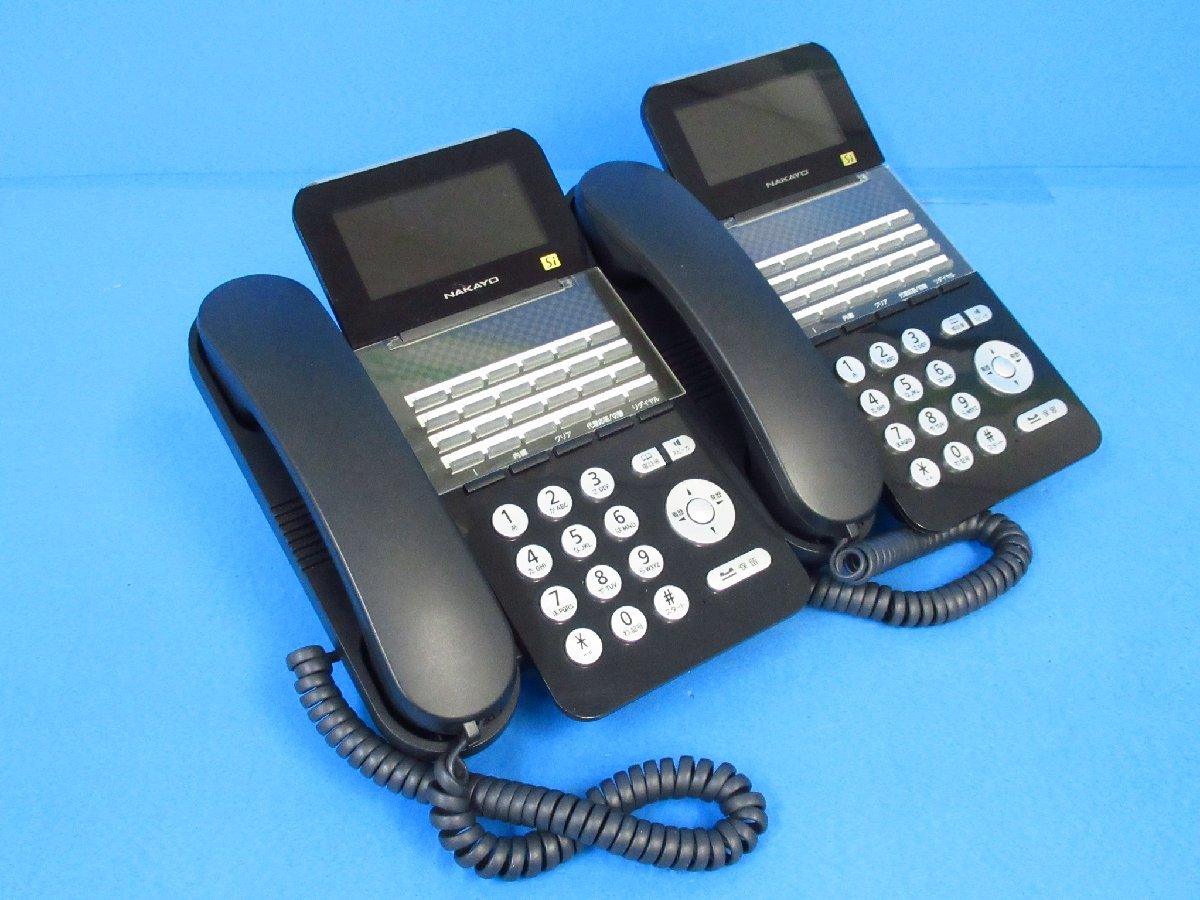 Ω YH 5959 保証有 18年製 ナカヨ NAKAYO S-integral 24ボタン標準電話機 NYC-24Si-SDB 2台セット ・祝10000！取引突破！_画像1