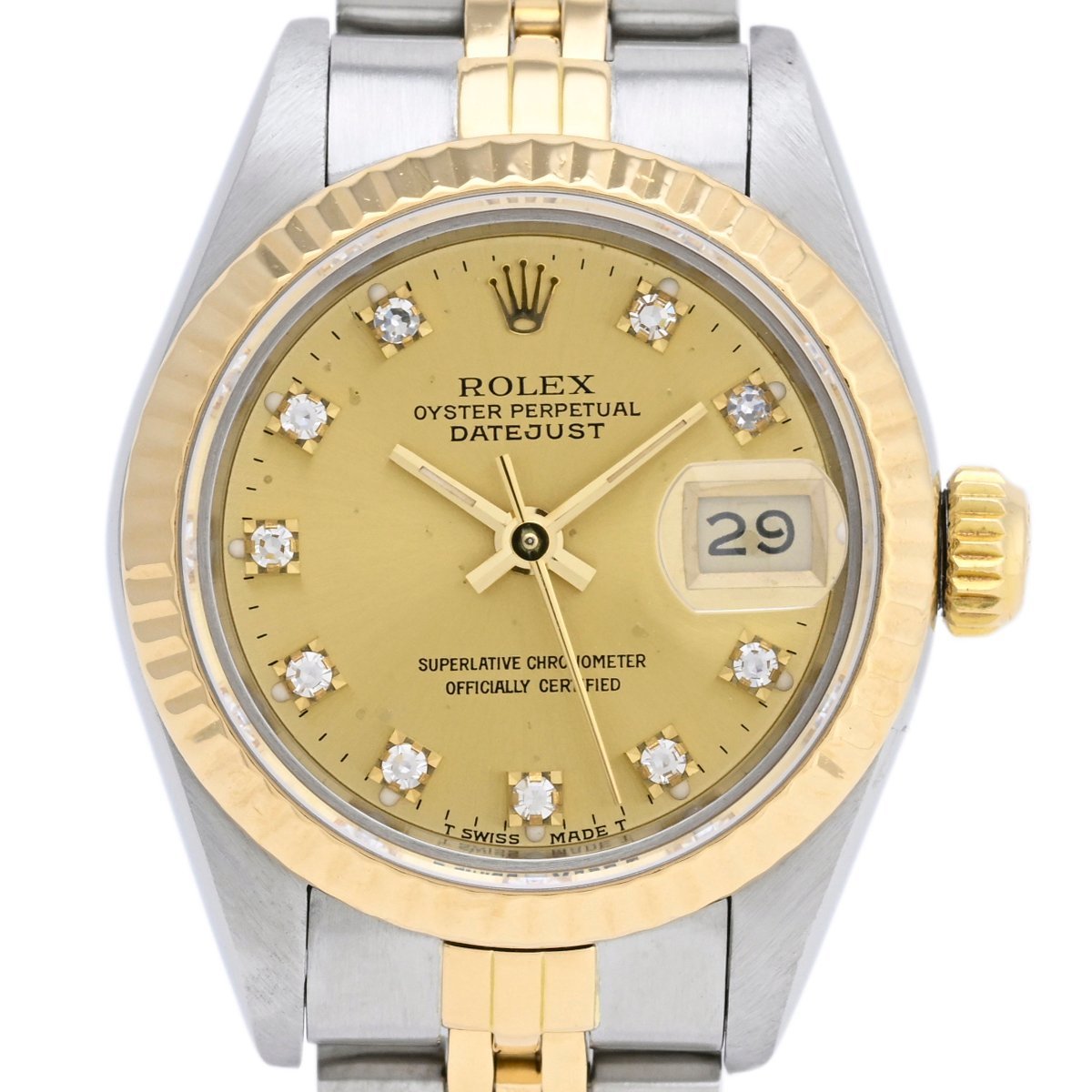 ロレックス ROLEX デイトジャスト 10Pダイヤ 69173G 腕時計 SS YG