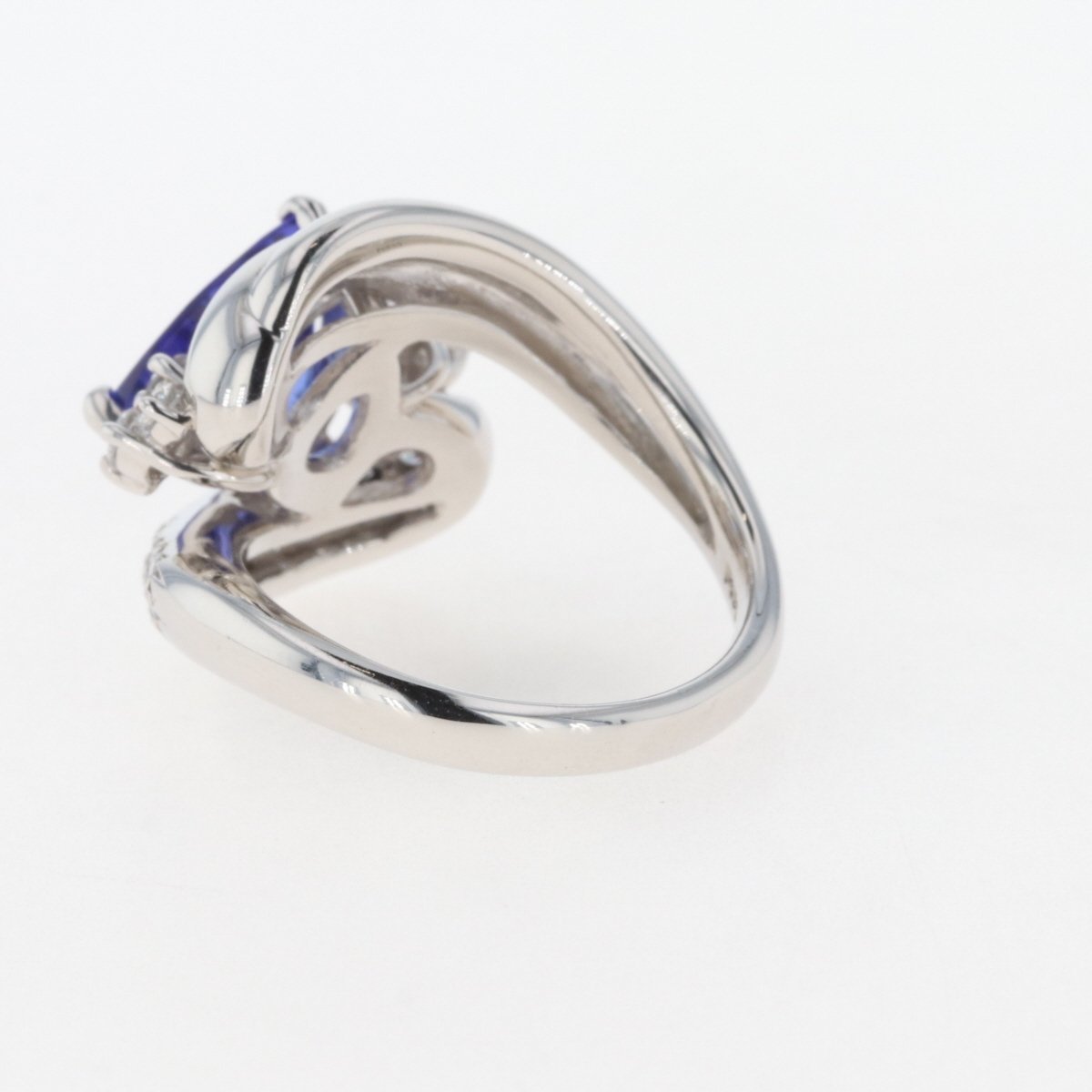 タンザナイト デザインリング プラチナ メレダイヤ 指輪 リング 11号