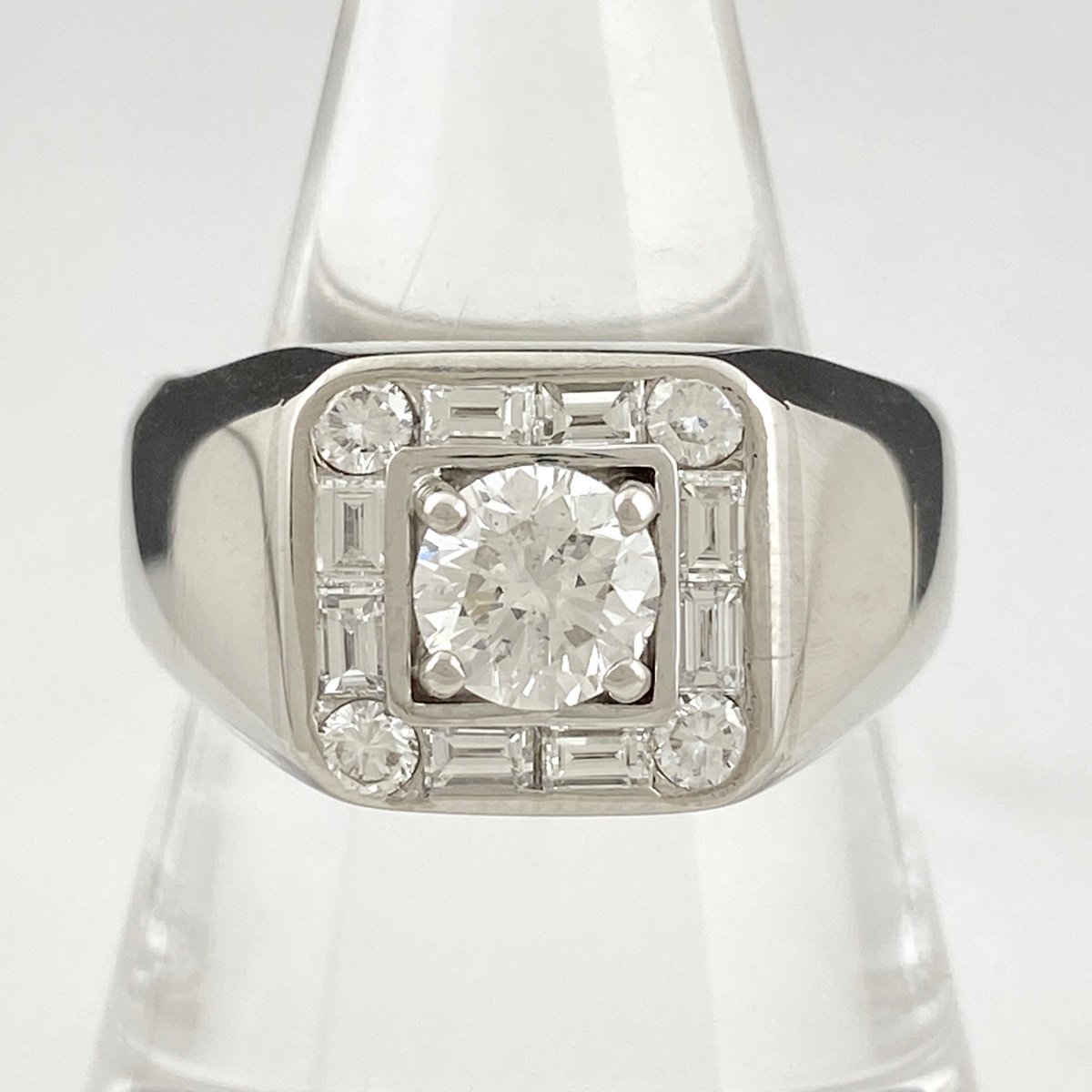 高質で安価 19.5号 リング メレダイヤ 指輪 プラチナ デザインリング