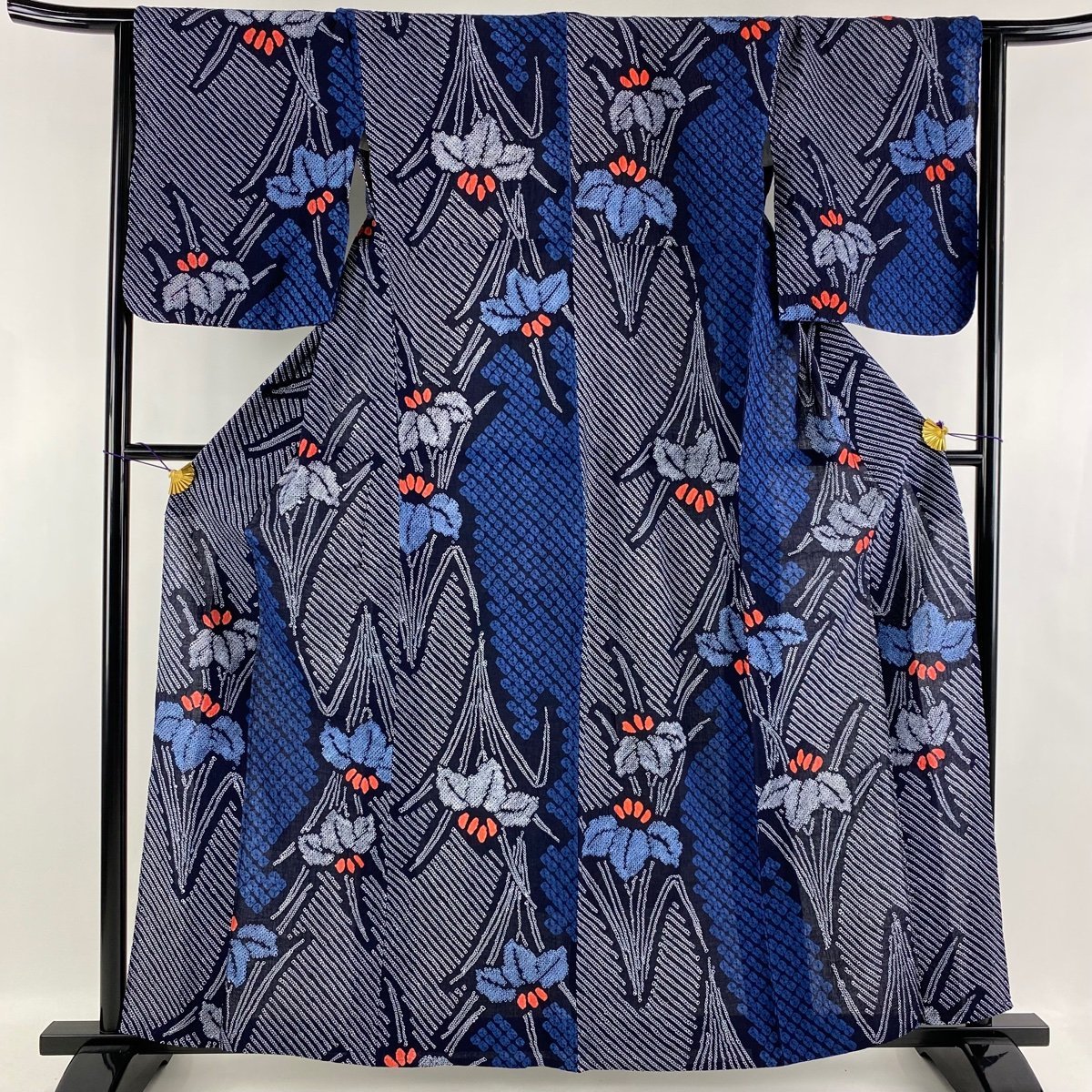 浴衣 身丈160cm 裄丈64cm M 絞り浴衣 恐かっ 菖蒲 紫 綿 名品 浴衣 身丈160cm 裄丈64cm M 絞り浴衣 恐かっ 菖蒲 紫 綿 名品
