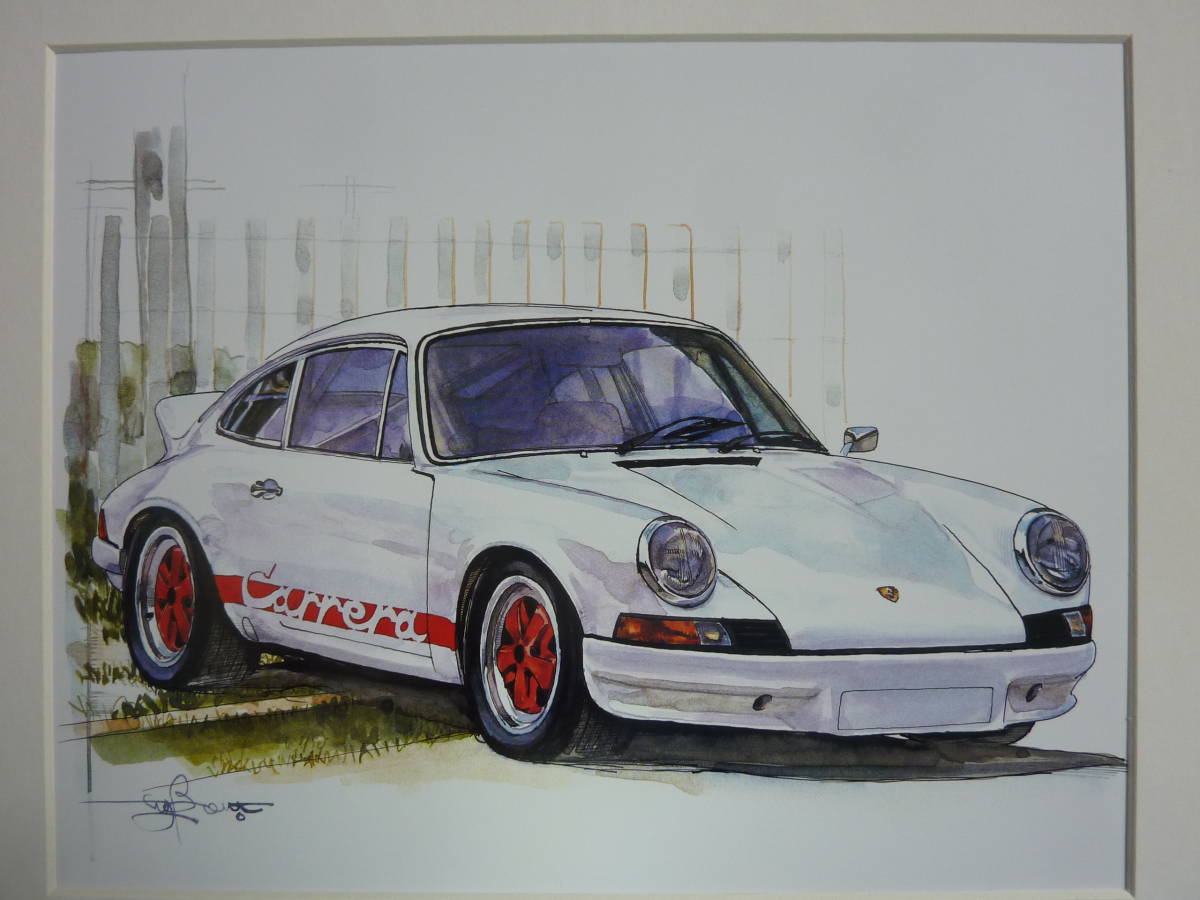 ★BOWイラスト額■ポルシェ911カレラRS2.7■No.206■Porsche911■