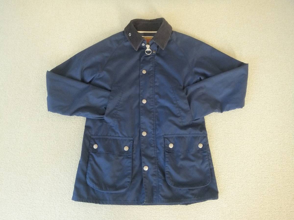 美品 Barbour EDIFICE 20周年 別注 ノンオイル ハンティングジャケット 36 S ネイビー ブルー バブアー BEDALE SL ビデイル マリンボーダー