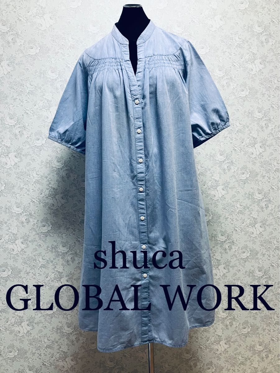 定期入れの shuca GLOBAL WORK シュカ ワンピース M ブルー