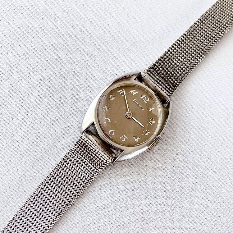 完売 SWISS老舗 BULOVA 17石レディース手巻き腕時計 稼動品 アナログ