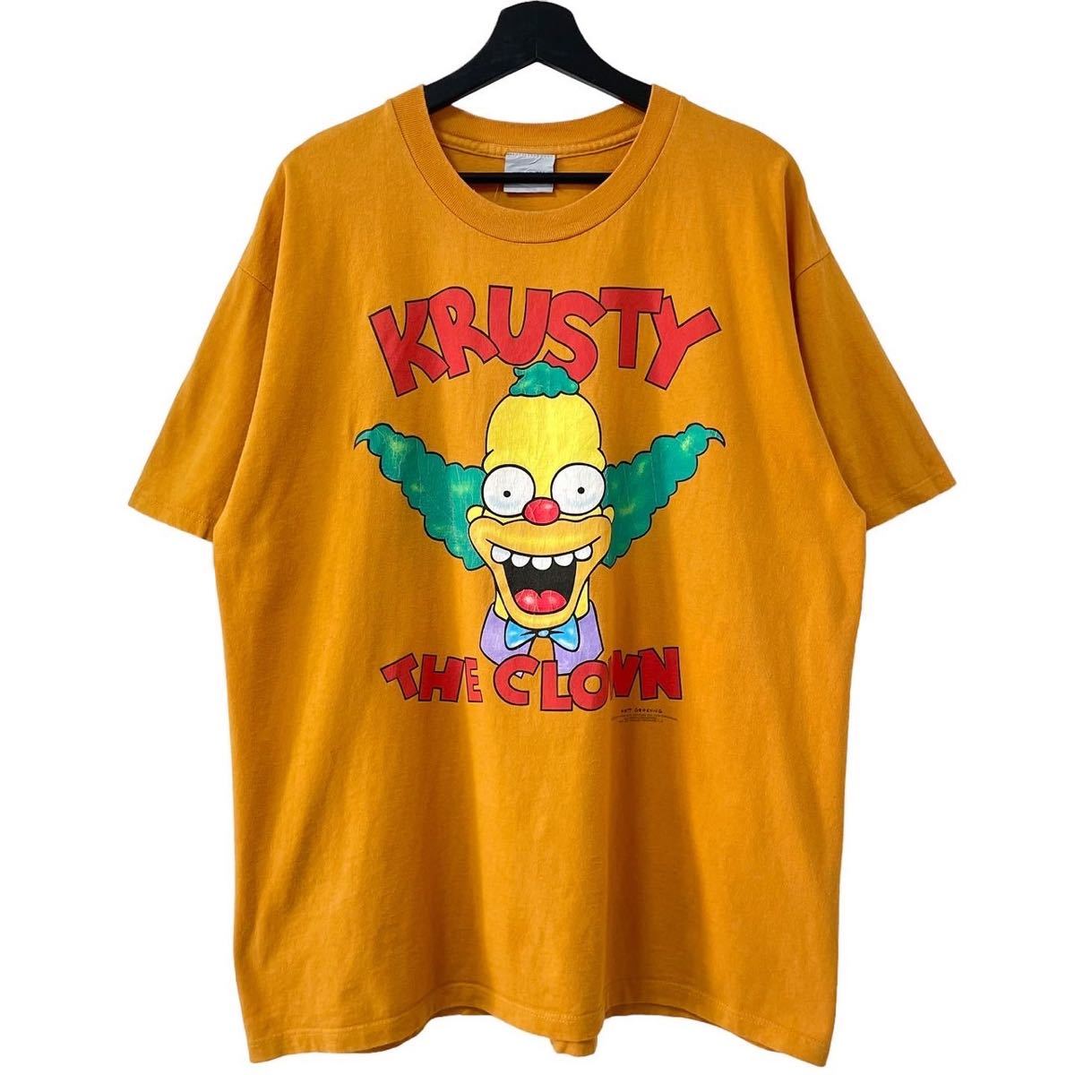 ■激レア■90s USA製 THE SIMPSONS KRUSTY THE CLOWN Tシャツ XL シンプソンズ レアキャラ ピエロ ビンテージ