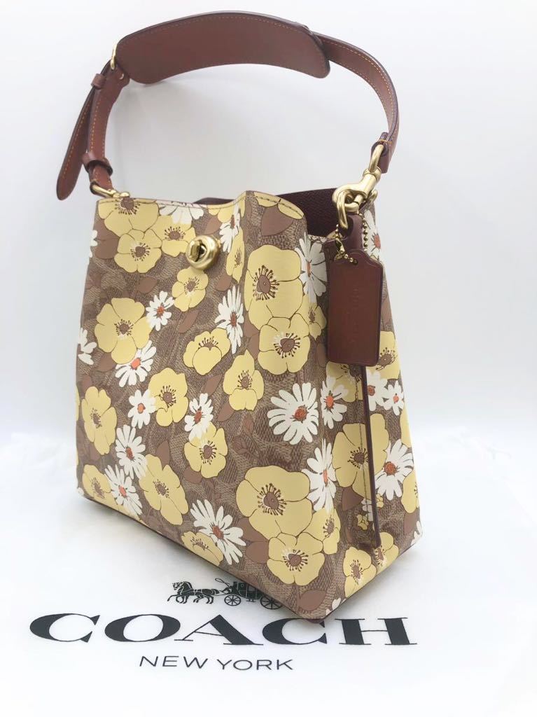 COACH☆新品】ウィロウ バケット バッグ シグネチャー☆フローラル☆花