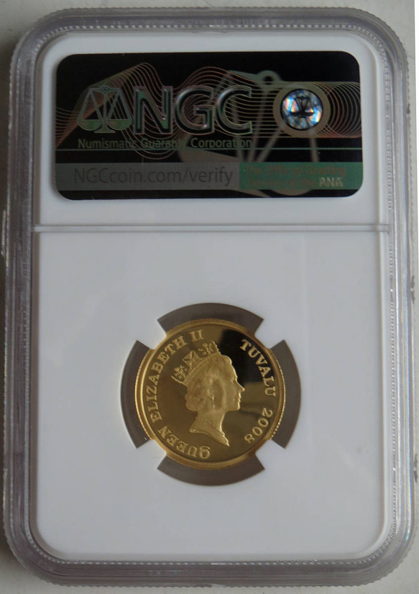 希少】な1枚 最高鑑定評価 2008年ツバルホース30ドル金貨 1/5oz