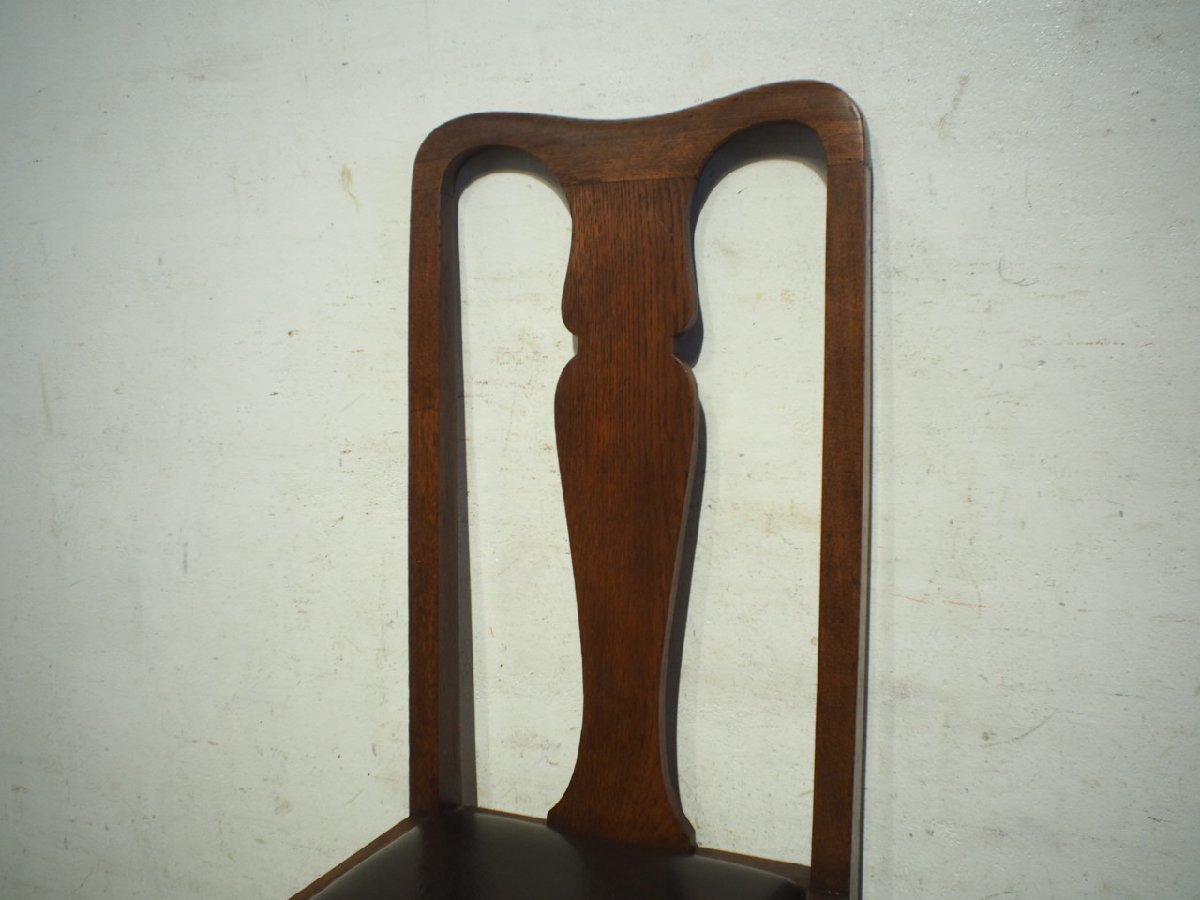 タF0928◇イギリスアンティーク◇猫脚デザインの古い木製クイーンアン
