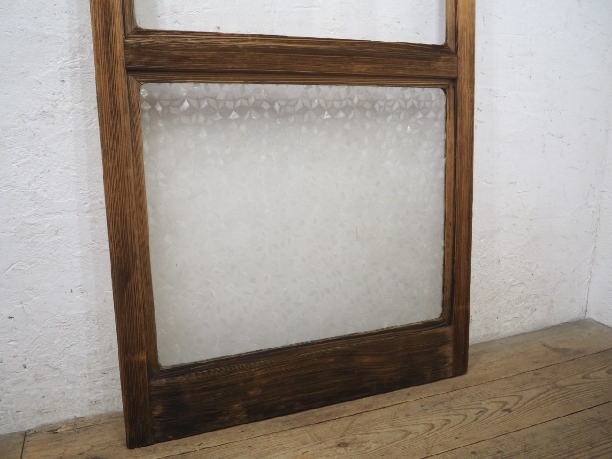 taL0112*(2)[H176,5cm×W90,5cm]* Vintage * firmly considering . structure .. old wooden glass door * old fittings sliding door entranceway door sash retro L pine 
