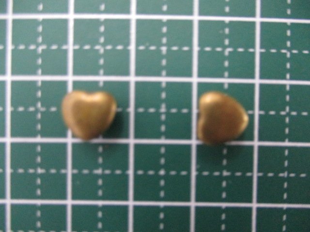  leather craft design calking Mini Heart antique Gold 7×7cm 10 piece sub-materials hand made new goods unused photograph details reference DEK 2-3