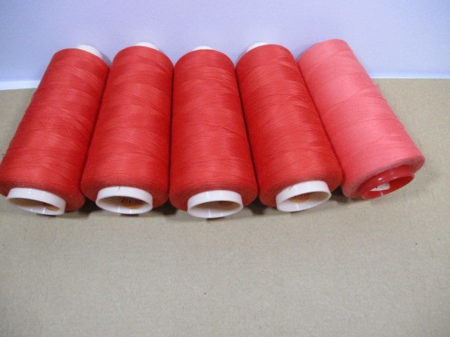  craft sewing brand Span sewing-cotton red red series all sorts color 5 pcs set #60 60 number 284 as good as new used beautiful beautiful goods photograph details reference ITO-508