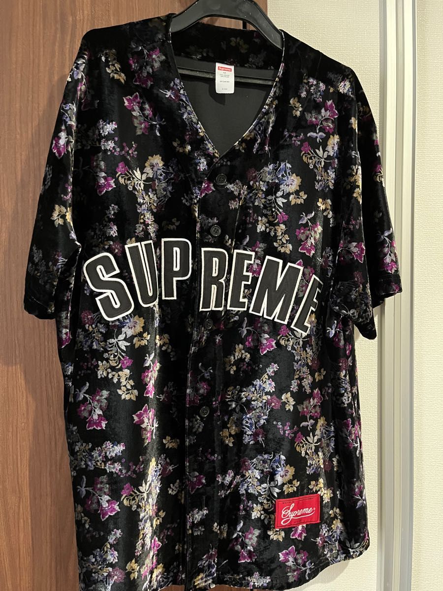 Supreme Floral Velour Baseball Jersey