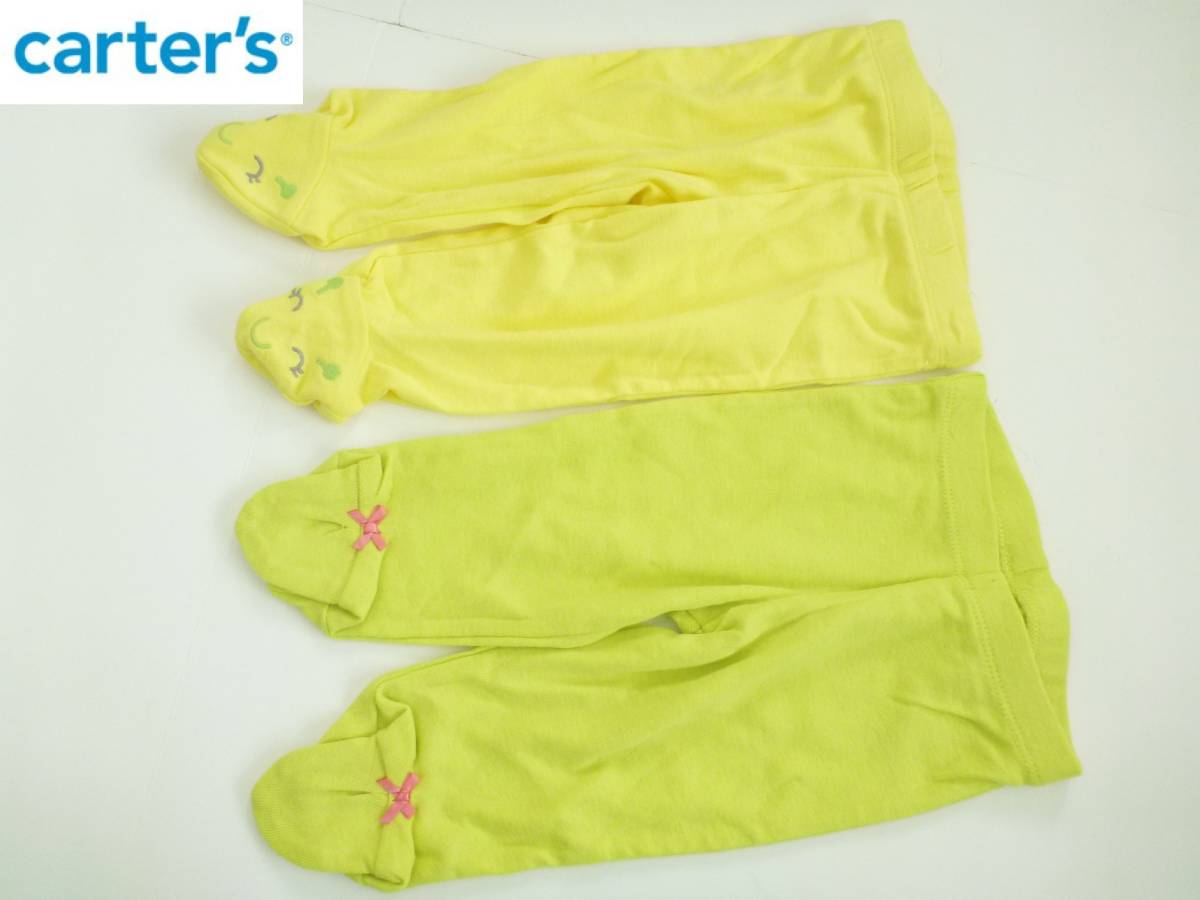  new goods unused carter\'s Carter's *2 pieces set yellow green × yellow color insect bite and sting measures pair till .... pants 3m... height 50. weight 3.6-5.7.